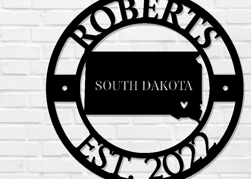 Intra απο ξύλο plywood 3mm-4mm πάχος – Προσαρμοσμένη πινακίδα Νότιας Ντακότα, Αμερικανική Πολιτεία Δίασταση  20x20 cm INTRAFABR-99433189