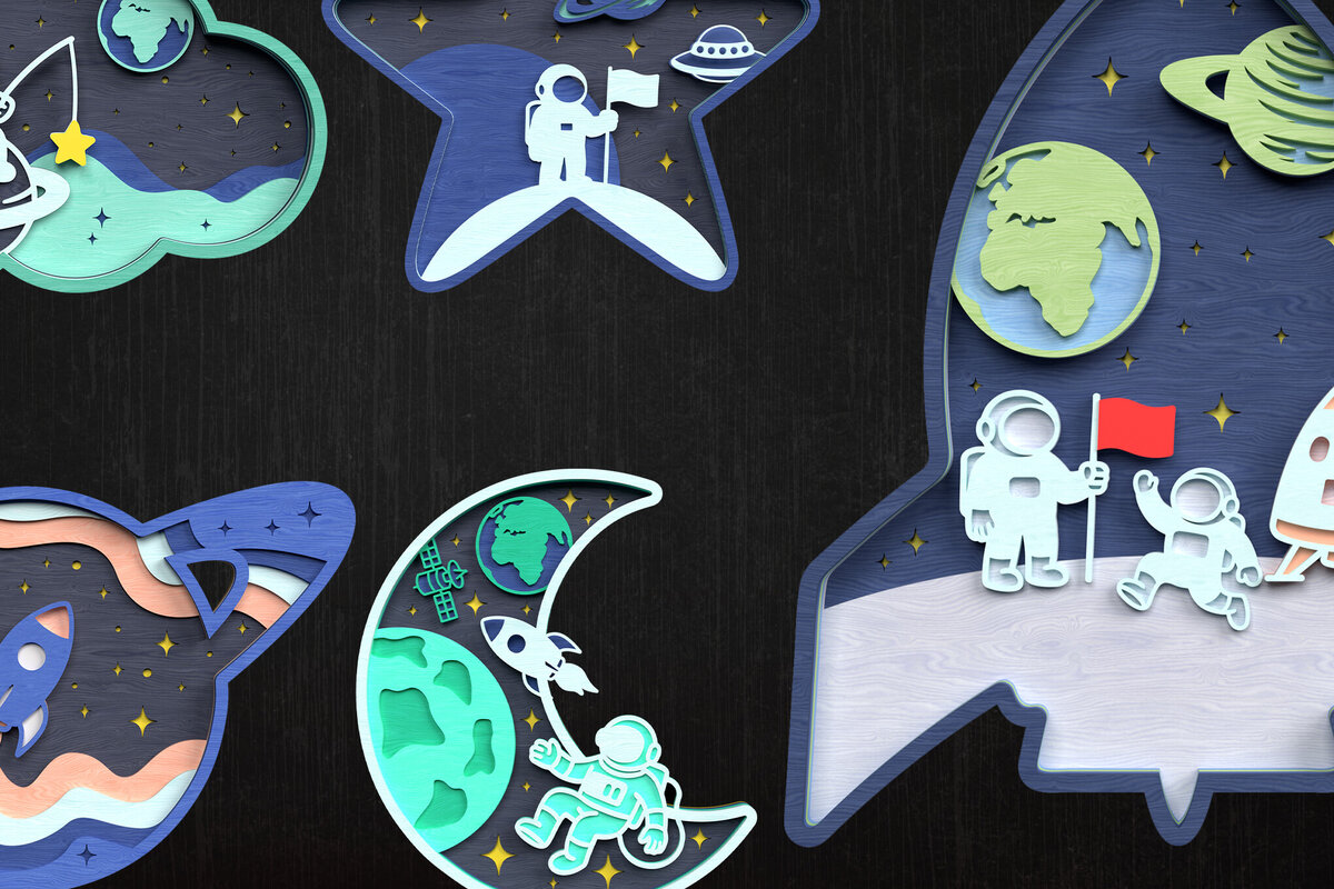 Intra απο ξύλο plywood 3mm-4mm πάχος – Πακέτο με διαστημική περιπέτεια Δίασταση  20x20 cm INTRAFABR-121273670