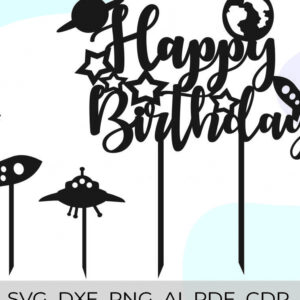 Intra απο ξύλο plywood 3mm-4mm πάχος – Space Cake Topper Δίασταση  20x20 cm INTRAFABR-29178195