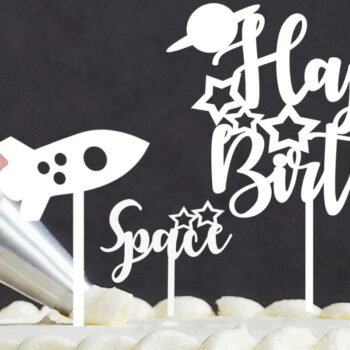 Intra απο ξύλο plywood 3mm-4mm πάχος – Space Cake Topper Δίασταση  20x20 cm INTRAFABR-29178195 - Image 2