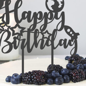 Intra απο ξύλο plywood 3mm-4mm πάχος – Space Cake Topper Δίασταση  20x20 cm INTRAFABR-29178195 - Image 3