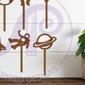 Intra απο ξύλο plywood 3mm-4mm πάχος – Space Cupcake Toppers, 8 σχέδια Δίασταση  20x20 cm INTRAFABR-89558164 - Image 2