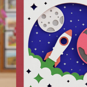 Intra απο ξύλο plywood 3mm-4mm πάχος – Διαστημική εξερεύνηση 3D Craft Design Δίασταση  40x30 cm INTRAFABR-118380601