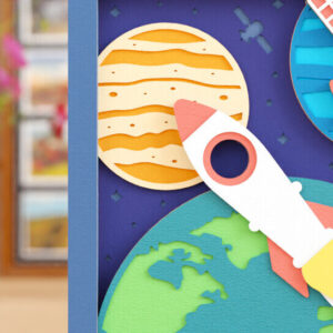 Intra απο ξύλο plywood 3mm-4mm πάχος – Διαστημική εξερεύνηση 3D Craft Design Δίασταση  40x30 cm INTRAFABR-118380664