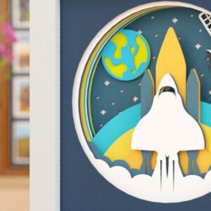 Intra απο ξύλο plywood 3mm-4mm πάχος – Διαστημική εξερεύνηση 3D Craft Design Δίασταση  40x30 cm INTRAFABR-118385758