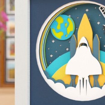 Intra απο ξύλο plywood 3mm-4mm πάχος – Διαστημική εξερεύνηση 3D Craft Design Δίασταση  40x30 cm INTRAFABR-118385758 - Image 1