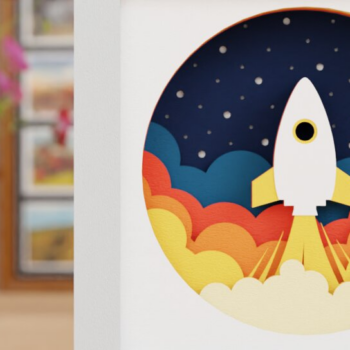 Intra απο ξύλο plywood 3mm-4mm πάχος – Διαστημική εξερεύνηση 3D Craft Design Δίασταση  40x30 cm INTRAFABR-118442641 - Image 2