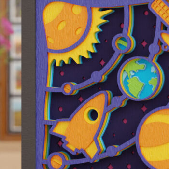 Intra απο ξύλο plywood 3mm-4mm πάχος – Διαστημική εξερεύνηση 3D Craft Design Δίασταση  40x30 cm INTRAFABR-118448699 - Image 1