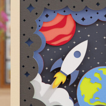 Intra απο ξύλο plywood 3mm-4mm πάχος – Διαστημική εξερεύνηση 3D Craft Design Δίασταση 40x30 cm INTRAFABR-118516147 - Image 1