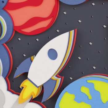 Intra απο ξύλο plywood 3mm-4mm πάχος – Διαστημική εξερεύνηση 3D Craft Design Δίασταση 40x30 cm INTRAFABR-118516147 - Image 2