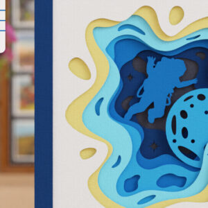 Intra απο ξύλο plywood 3mm-4mm πάχος – Διαστημική εξερεύνηση 3D Craft Design Δίασταση  40x30 cm INTRAFABR-118581938