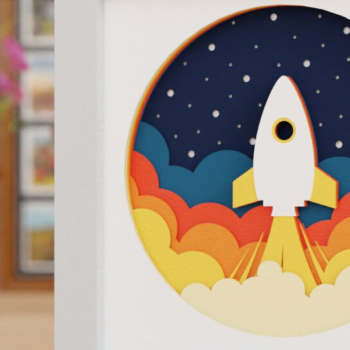 Intra απο ξύλο plywood 3mm-4mm πάχος – Διαστημική εξερεύνηση 3D Craft Design Δίασταση  40x30 cm INTRAFABR-118582671 - Image 3