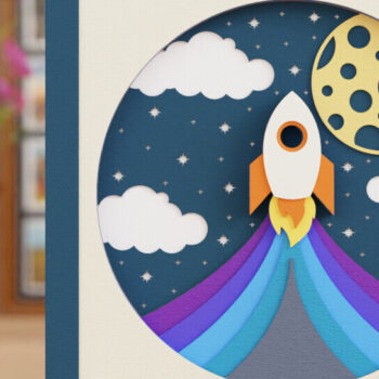 Intra απο ξύλο plywood 3mm-4mm πάχος – Διαστημική εξερεύνηση 3D Craft Design Δίασταση  40x30 cm INTRAFABR-118582671 - Image 6