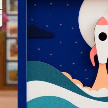 Intra απο ξύλο plywood 3mm-4mm πάχος – Διαστημική εξερεύνηση 3D Craft Design Δίασταση  40x30 cm INTRAFABR-117985936 - Image 1