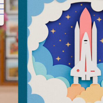 Intra απο ξύλο plywood 3mm-4mm πάχος – Διαστημική εξερεύνηση 3D Craft Design Δίασταση  40x30 cm INTRAFABR-118229586 - Image 1