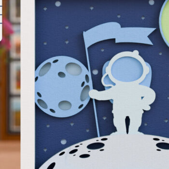 Intra απο ξύλο plywood 3mm-4mm πάχος – Διαστημική εξερεύνηση 3D Craft Design Δίασταση  40x30 cm INTRAFABR-116402465 - Image 1