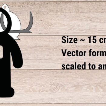 Intra απο ξύλο plywood 3mm-4mm πάχος – Διαστημική κορνίζα με μπρελόκ, αστροναύτης Δίασταση  5x5 cm INTRAFABR-83382350 - Image 2