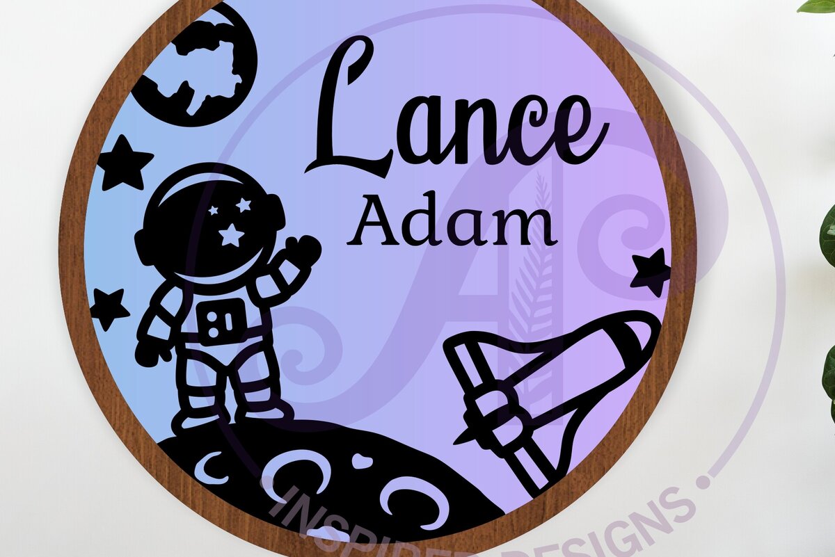 Intra απο ξύλο plywood 3mm-4mm πάχος – Space Layered Personalized Name Art Wall Art Δίασταση  40x30 cm INTRAFABR-119920765