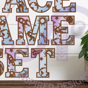 Intra απο ξύλο plywood 3mm-4mm πάχος – Space Letters Alphabet Set X 51 Δίασταση  20x20 cm INTRAFABR-99458533 - Image 1