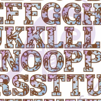 Intra απο ξύλο plywood 3mm-4mm πάχος – Space Letters Alphabet Set X 51 Δίασταση  20x20 cm INTRAFABR-99458533 - Image 4