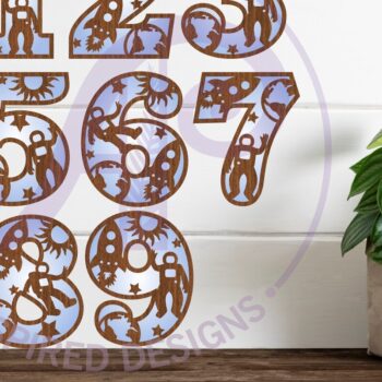 Intra απο ξύλο plywood 3mm-4mm πάχος – Space Number Δύο Επιπέδων Επιγραφή Τοίχου Cut Δίασταση  40x30 cm INTRAFABR-100147725 - Image 1