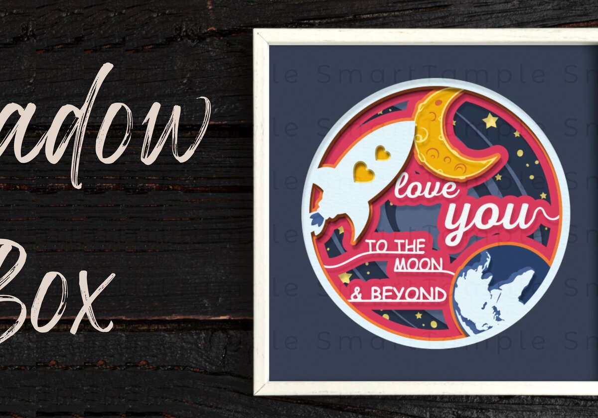 Intra απο ξύλο plywood 3mm-4mm πάχος – Space Rocket Shadow Box, Space Paper Cut Δίασταση  20x20 cm INTRAFABR-72745661