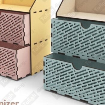 Intra απο ξύλο plywood 3mm-4mm πάχος – Αποκοπή με λέιζερ Organizer Desktop Organizer που εξοικονομεί χώρο Δίασταση  20x20 cm INTRAFABR-122779752 - Image 1