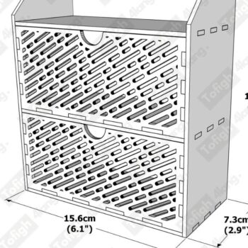 Intra απο ξύλο plywood 3mm-4mm πάχος – Αποκοπή με λέιζερ Organizer Desktop Organizer που εξοικονομεί χώρο Δίασταση  20x20 cm INTRAFABR-122779752 - Image 3