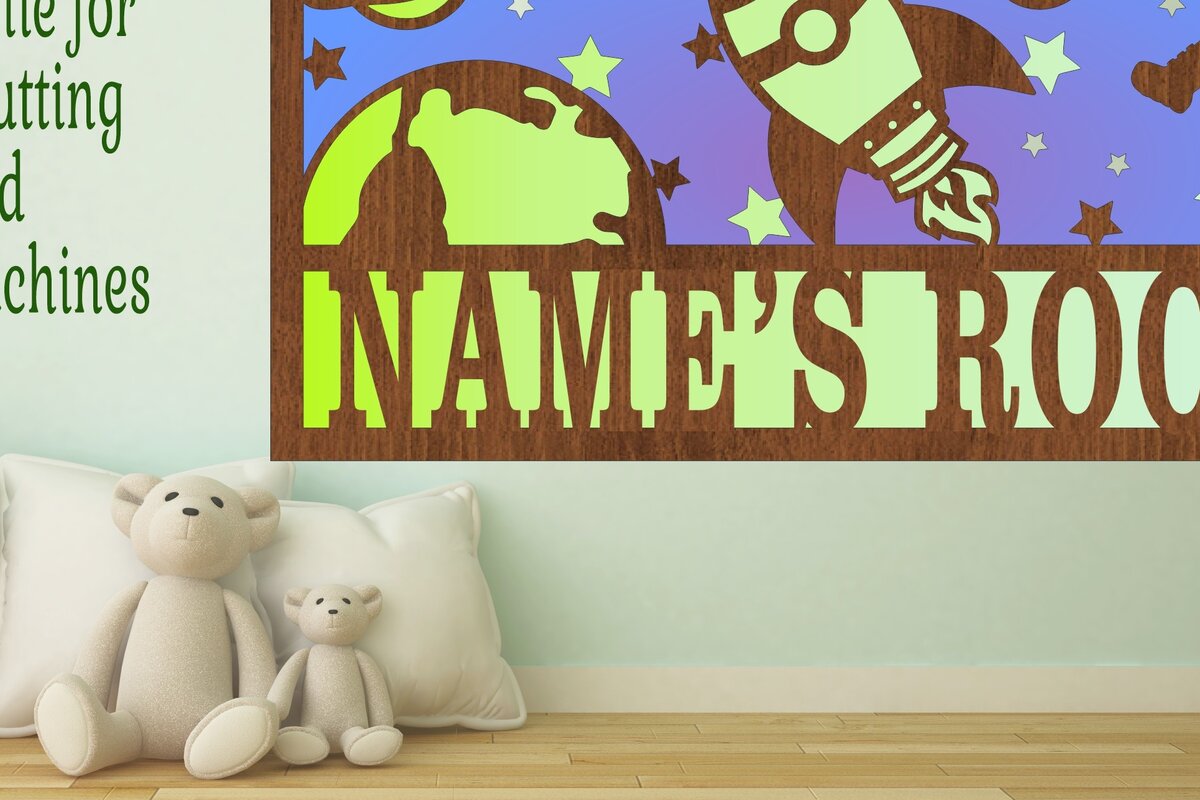 Intra απο ξύλο plywood 3mm-4mm πάχος – Space Scene Name Laser 3 επιπέδων Δίασταση  20x20 cm INTRAFABR-71053050