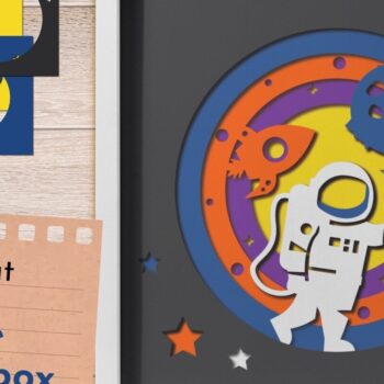 Intra απο ξύλο plywood 3mm-4mm πάχος – Space Shadow Box, Astronaut Light Box Δίασταση 20x20 cm INTRAFABR-80145602 - Image 1