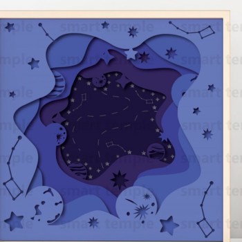 Intra απο ξύλο plywood 3mm-4mm πάχος – Space Shadow Box, Αρχεία αποκοπής με λέιζερ Δίασταση 20x20 cm INTRAFABR-75905109 - Image 1