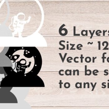 Intra απο ξύλο plywood 3mm-4mm πάχος – Space Snow Globe 3D, Astronaut Δίασταση  20x20 cm INTRAFABR-39881327 - Image 2