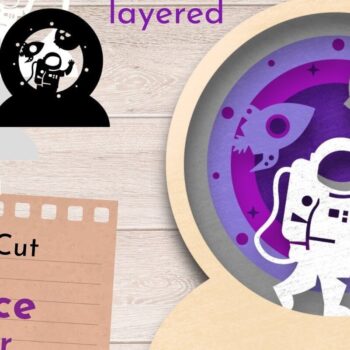 Intra απο ξύλο plywood 3mm-4mm πάχος – Space Snow Globe 3D, Astronaut Δίασταση  20x20 cm INTRAFABR-39881327 - Image 4