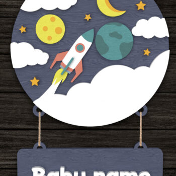 Intra απο ξύλο plywood 3mm-4mm πάχος – Πακέτο πινακίδων με θέμα Space Δίασταση  20x20 cm INTRAFABR-113691927 - Image 3