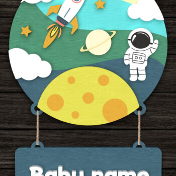 Intra απο ξύλο plywood 3mm-4mm πάχος – Πακέτο πινακίδων με θέμα Space Δίασταση  20x20 cm INTRAFABR-113691927 - Image 4