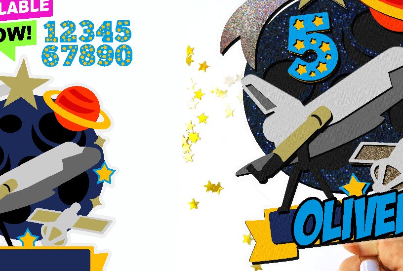 Intra απο ξύλο plywood 3mm-4mm πάχος – Spaceplane Outer Space 3D Δίασταση  20x20 cm INTRAFABR-89201741