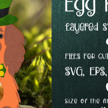 Intra απο ξύλο plywood 3mm-4mm πάχος – Spaniel Patrick's Day Egg Holder Δίασταση 20x20 cm INTRAFABR-24502337 - Image 1