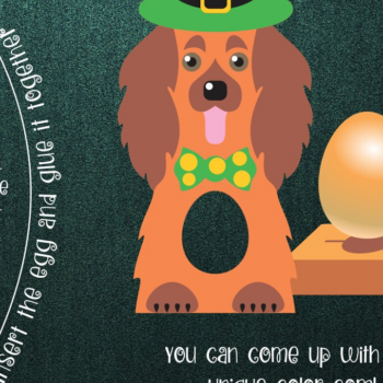 Intra απο ξύλο plywood 3mm-4mm πάχος – Spaniel Patrick's Day Egg Holder Δίασταση 20x20 cm INTRAFABR-24502337 - Image 2