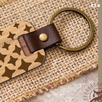 Intra απο ξύλο plywood 3mm-4mm πάχος – Μπρελόκ Sparkling Stars Cut Laser Δίασταση  5x5 cm INTRAFABR-115708289 - Image 1