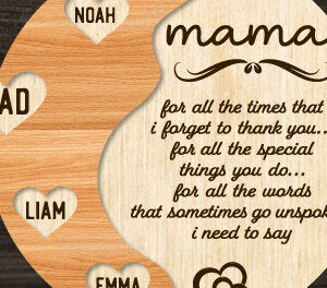 Intra απο ξύλο plywood 3mm-4mm πάχος – Ειδική συνταγή για μαμά Δίασταση 20x20 cm INTRAFABR-97501832