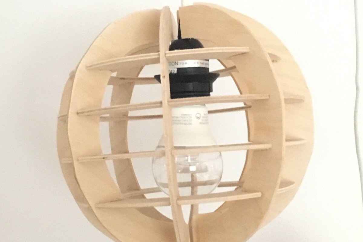 Intra απο ξύλο plywood 3mm-4mm πάχος – Αμπαζούρ Sphere Δίασταση  20x20 cm INTRAFABR-36871908