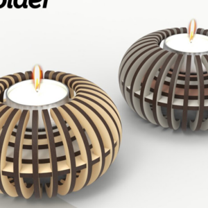 Intra απο ξύλο plywood 3mm-4mm πάχος – Sphere Tealight Holder | Αρχείο κοπής με λέιζερ Δίασταση  20x20 cm INTRAFABR-90606454