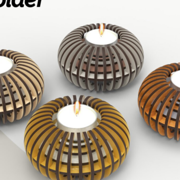 Intra απο ξύλο plywood 3mm-4mm πάχος – Sphere Tealight Holder | Αρχείο κοπής με λέιζερ Δίασταση  20x20 cm INTRAFABR-90606454 - Image 2