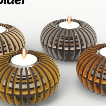 Intra απο ξύλο plywood 3mm-4mm πάχος – Sphere Tealight Holder | Αρχείο κοπής με λέιζερ Δίασταση  20x20 cm INTRAFABR-90606454 - Image 3