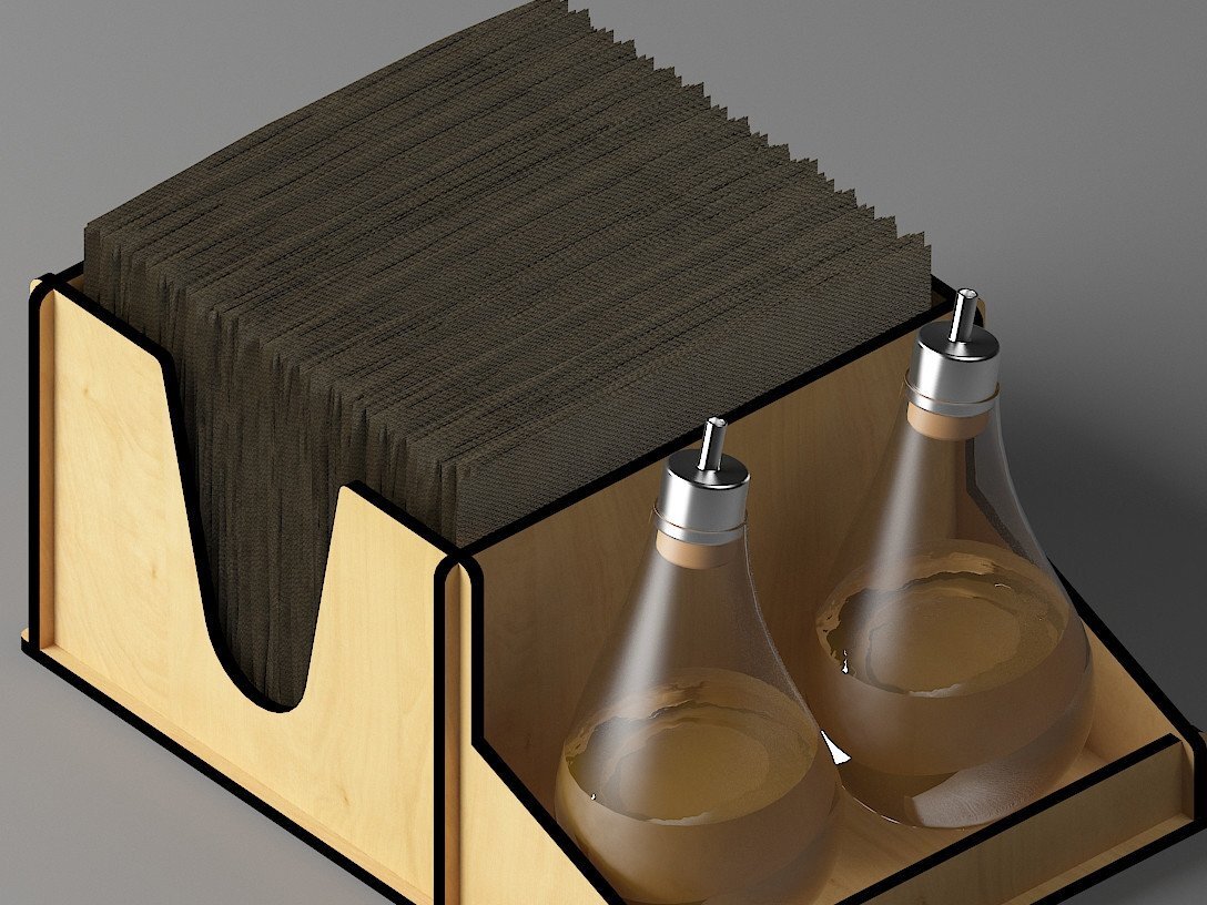 Intra απο ξύλο plywood 3mm-4mm πάχος – Σχάρα μπαχαρικών και θήκη χαρτοπετσέτας / κουτί λέιζερ Δίασταση  20x20 cm INTRAFABR-44971961