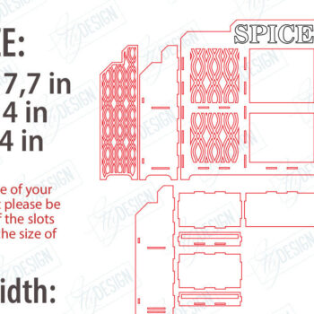 Intra απο ξύλο plywood 3mm-4mm πάχος – Πακέτο κοπής με λέιζερ ράφι μπαχαρικών |Spice Caddy Δίασταση 20x20 cm INTRAFABR-120353346 - Image 2
