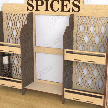 Intra απο ξύλο plywood 3mm-4mm πάχος – Πακέτο κοπής με λέιζερ ράφι μπαχαρικών |Spice Caddy Δίασταση 20x20 cm INTRAFABR-120353346 - Image 7