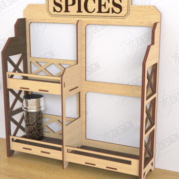 Intra απο ξύλο plywood 3mm-4mm πάχος – Πακέτο κοπής με λέιζερ ράφι μπαχαρικών |Spice Caddy Δίασταση 20x20 cm INTRAFABR-120353346 - Image 8