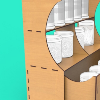 Intra απο ξύλο plywood 3mm-4mm πάχος – Σχάρα μπαχαρικών, Αρχεία κοπής με λέιζερ, Glowforge Δίασταση 20x20 cm INTRAFABR-81373018 - Image 1