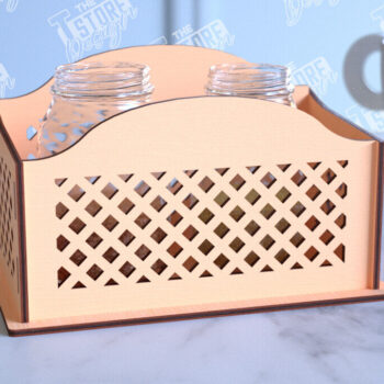 Intra απο ξύλο plywood 3mm-4mm πάχος – Κοπή λέιζερ με ράφι μπαχαρικών | Οργανωτής κουζίνας Δίασταση  20x20 cm INTRAFABR-99883726 - Image 3